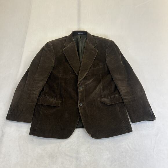 Hunt Valley Wide Whale Corduroy Sport Coat Men's 40R Dark Brown Jacket Blazer - Picture 3 of 13